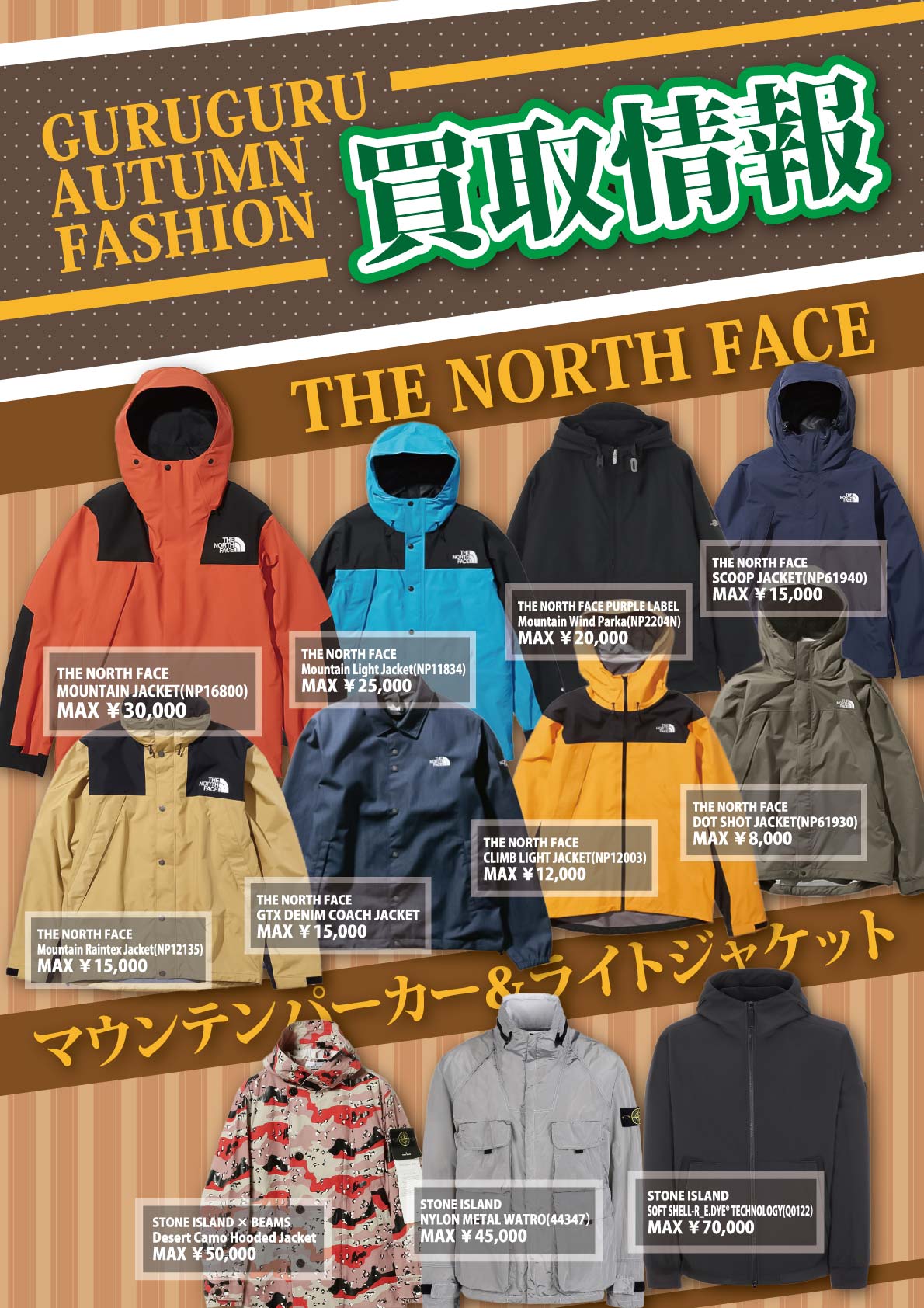 衣料強化買取商品