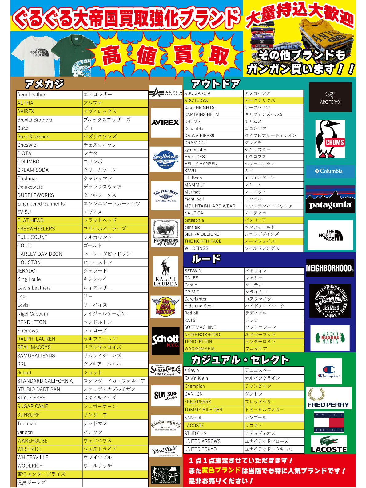 衣料強化買取商品